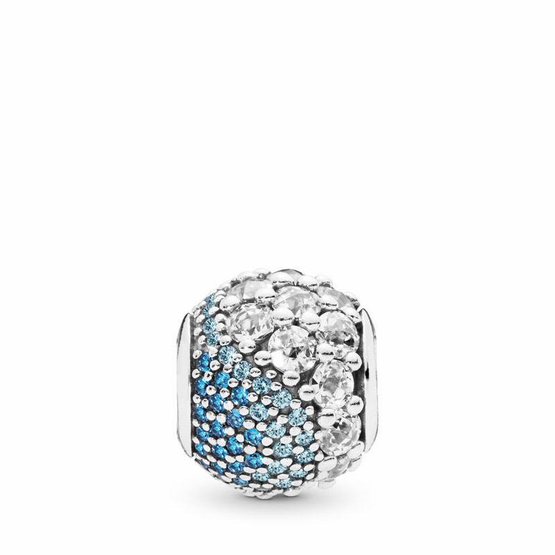 Talismane Pandora Blue Enchanted Pavé Argint/Albastri (9vmLy830)